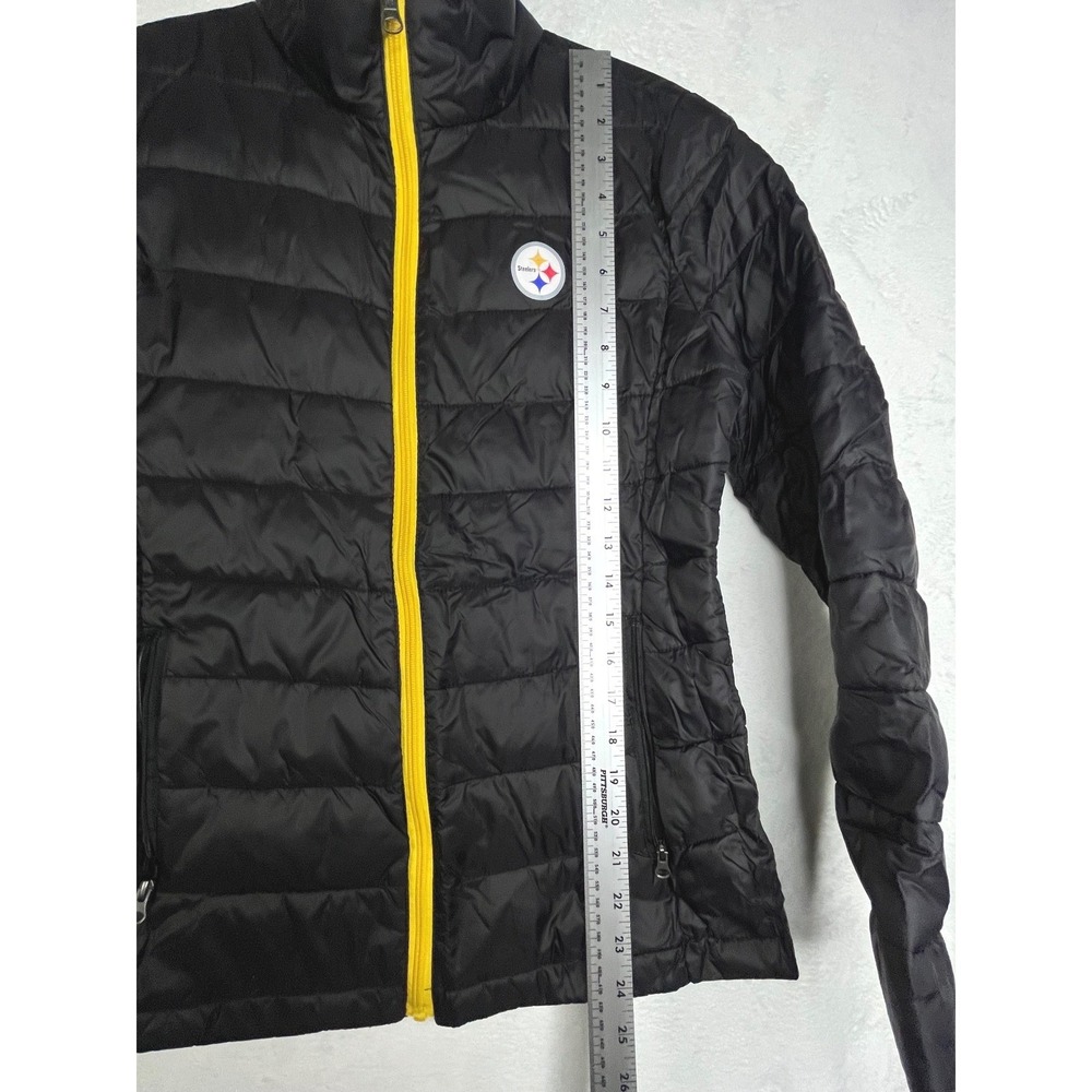 Pittsburgh Steelers Women's Small Puffer Jacket Black Yellow NFL Quilted Coat - Picture 8 of 13